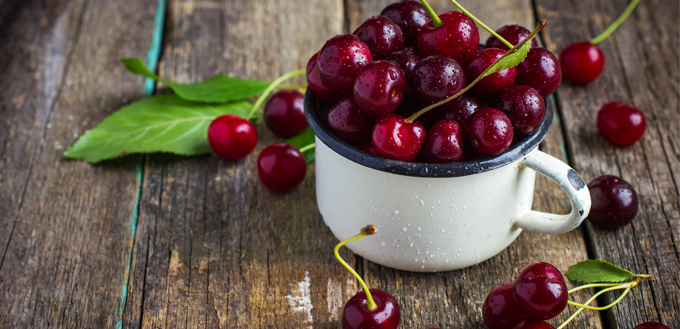 cherries in a mug