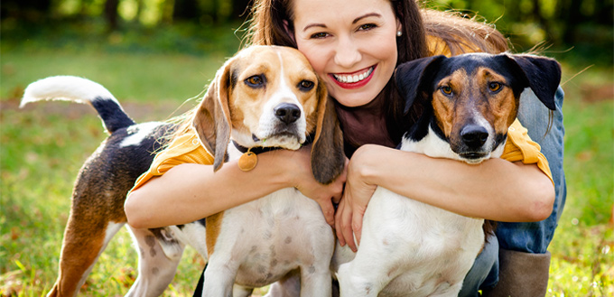 snuggling with dogs