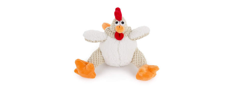 GoDog Checkers Chew Guard Rooster Squeaky Toy