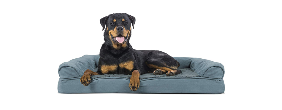 Best for Large Dogs: FurHaven Plush & Suede Memory Top Bolster Dog Bed