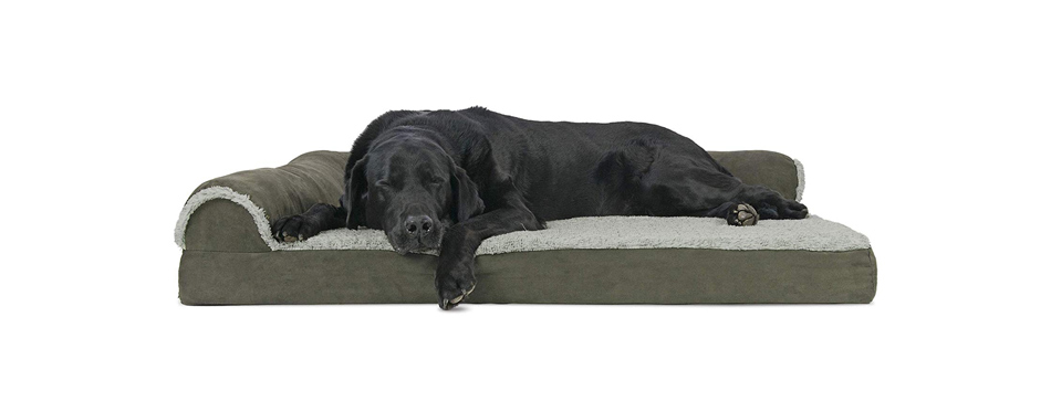 FurHaven Two-Tone Deluxe Chaise Orthopedic Bed