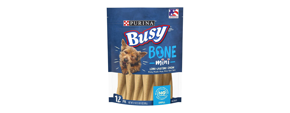 Busy Bone with Real Meat Mini Rawhide-Free Dog Treats