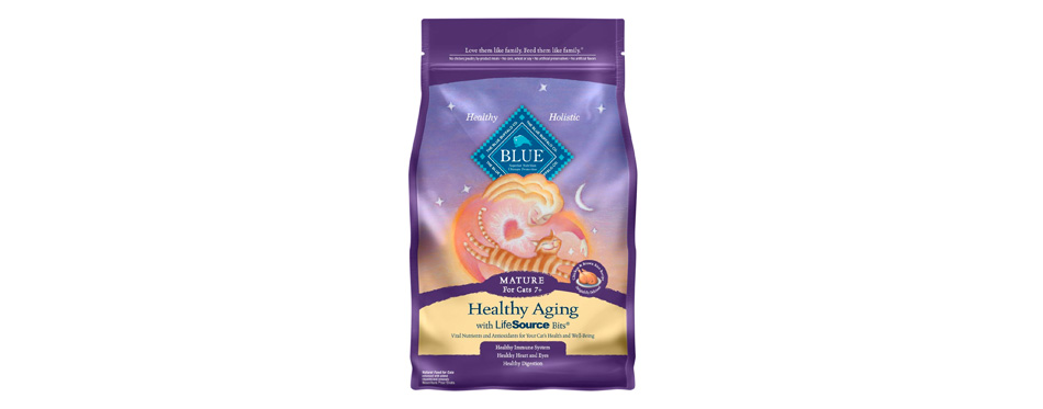 Best with Wholesome Grains: Blue Buffalo Healthy Dry Cat Food for Older Cats