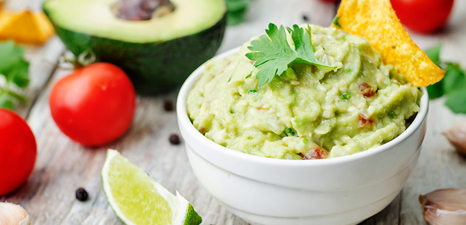 Guacamole with corn chips