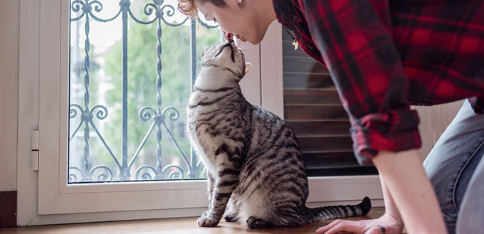 Woman and her cat