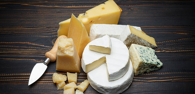 Various types of cheese