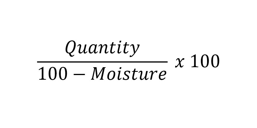 Dry matter basis formula