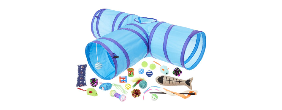 Best for Multi-Cat Household: Frisco Plush, Teaser, Ball & Tri-Tunnel Variety Pack