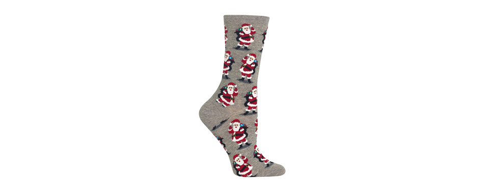 Best for the Holidays: Hot Sox Womens Skating Santas Crew Socks
