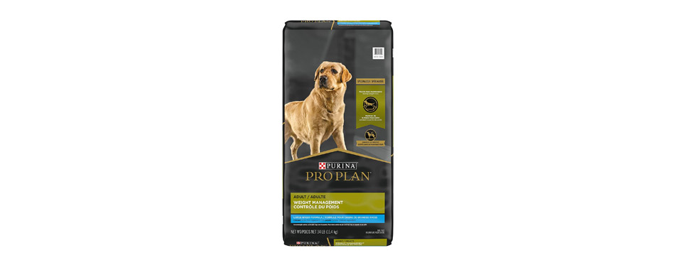 Best for Less Active Dogs: Purina Pro Plan Weight Management Adult Dog Food 