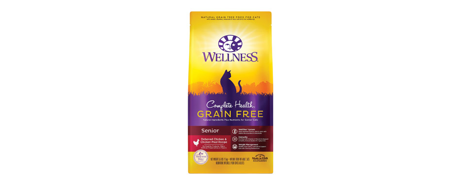 Best Dry Food: Wellness Complete Health Chicken & Deboned Chicken Senior Dry Cat Food