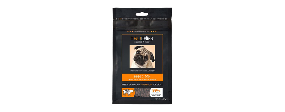 TruDog Feed Me Real Freeze-Dried Raw Beef Superfood for Dogs