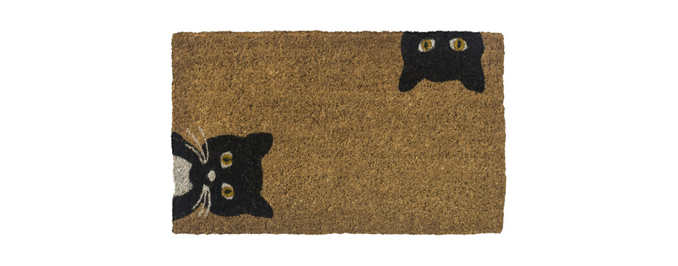 Best for Proud Cat Parents: Entryways Peeping Cats Handwoven Doormat