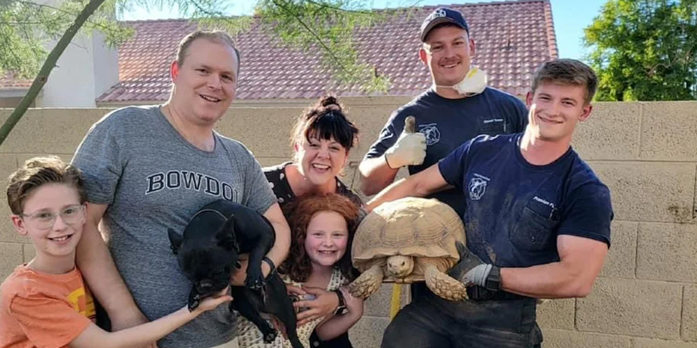 Firefighters Save a Lost Dog Trapped Underground by a 50-Pound Tortoise