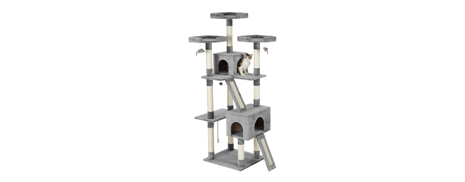 Best for Explorer Cats: Frisco 72-in Faux Fur Cat Tree & Condo