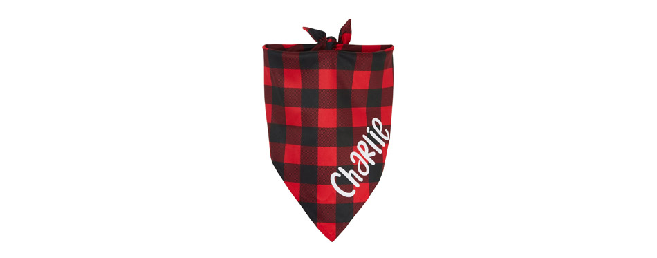 Frisco Buffalo Plaid Personalized Dog Bandana