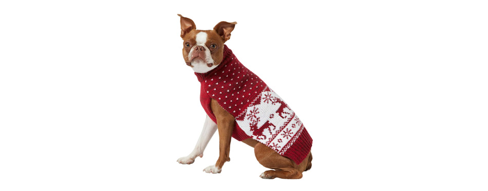 Best for Stylish Dogs: Frisco Deluxe Marled Fair Isle Reindeer Dog Sweater