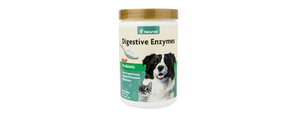 NaturVet Digestive Enzymes Plus Probiotic Supplement