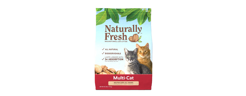 Naturally Fresh Multi-Cat Unscented Clumping Walnut Cat Litter