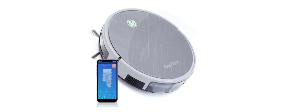 Best for Multi-Cat Household: Pure Clean Smart Robot Cleaning Vacuum with Remote Control