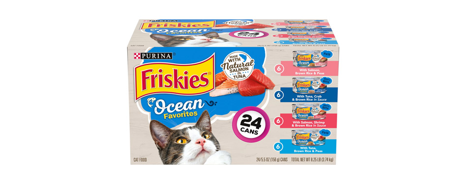 Friskies Natural Variety Pack, Ocean Favorites Salmon and Tuna