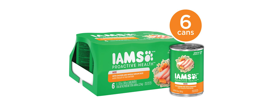 Best Canned Food: IAMS ProActive Health Adult With Chicken & Whole Grain Rice Pate Canned Dog Food