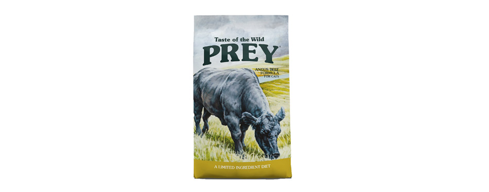 Best Limited Ingredients: Taste of the Wild PREY Angus Beef L.I.D Dry Cat Food