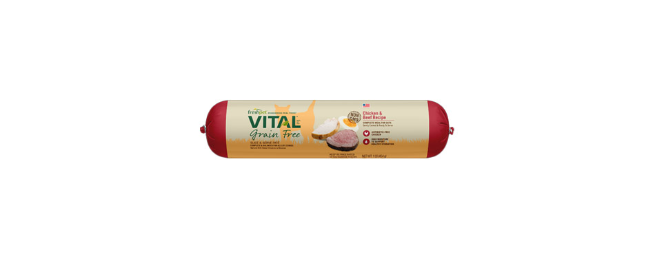 Freshpet Vital Grain-Free Chicken & Beef Paté Cat Food 