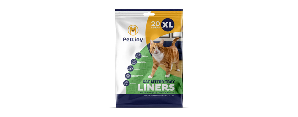 Pettiny 20 Cat Litter Box Liners 
