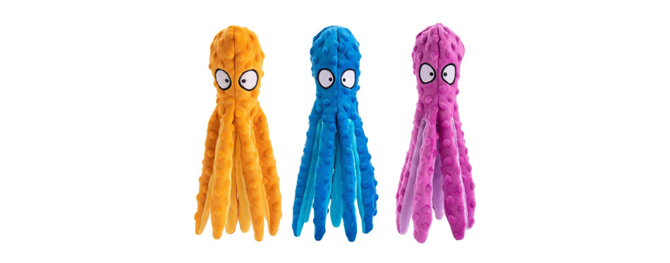 Alphatool 3 Pack Dog Squeaky Octopus Toys