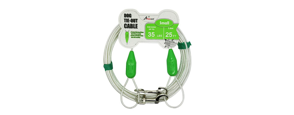 Best Reflective Tie-Out Cable: Petest 25ft Reflective Tie-Out Cable for Small Dogs