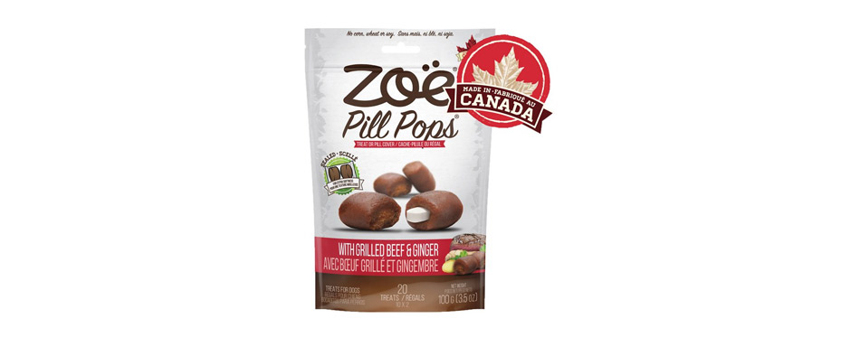 Zoë Pill Pop Grilled Beef with Ginger Dog Treats
