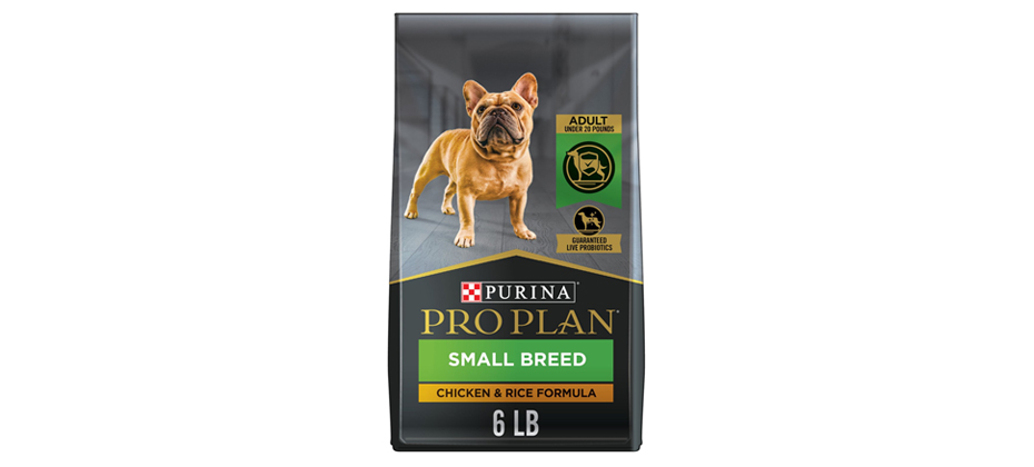 Best With Probiotics: Purina Pro Plan Adult Small Breed Chicken & Rice Formula