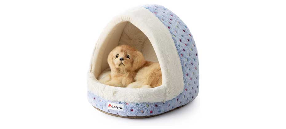 Tofern Colorful Dots Dog Sleeping Igloo House