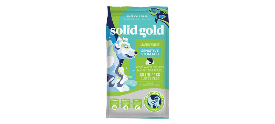 Best for Sensitive Stomachs: Solid Gold Leaping Waters Sensitive Stomach Salmon and Vegetable Dry Food