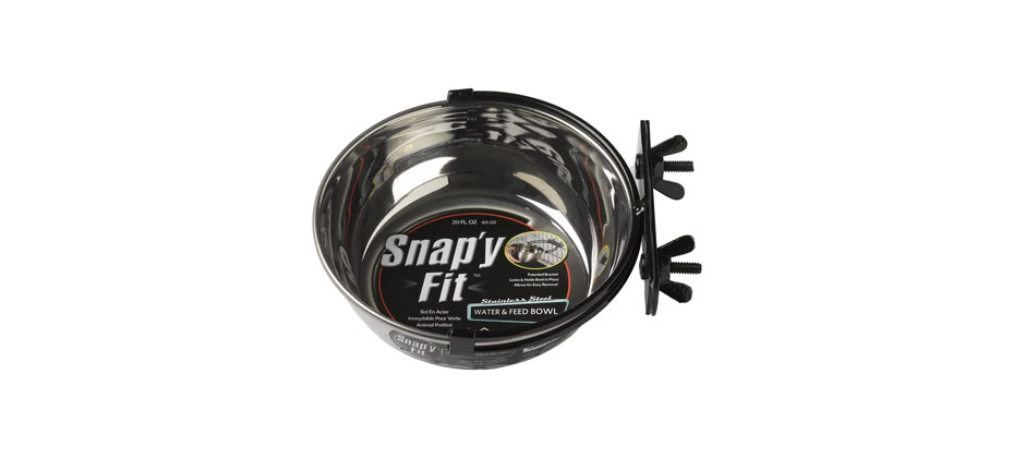 MidWest Stainless Steel Snap'y Fit Dog Kennel Bowl