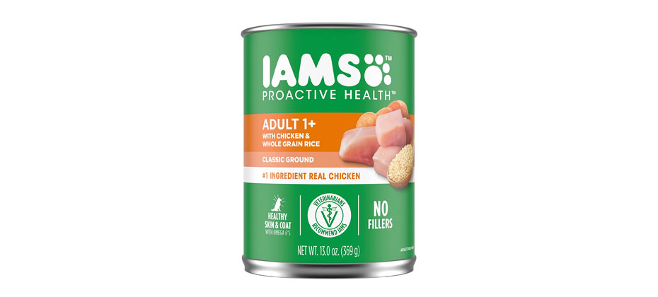 Best Canned Food: IAMS ProActive Health Adult With Chicken & Whole Grain Rice Pate Canned Dog Food