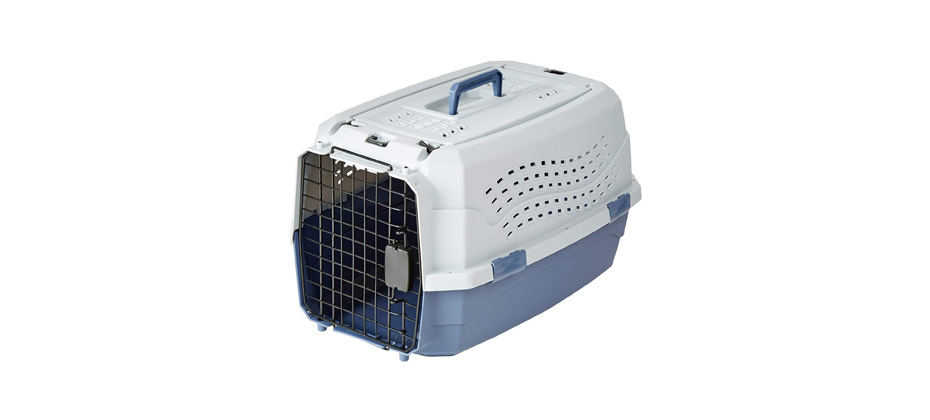 Best Crate for Goldendoodle Puppy: Amazon Basics 2-Door Top Load Hard-Sided Dog and Cat Kennel Carrier
