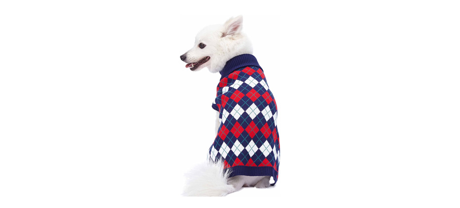 Blueberry Pet Argyle Navy Blue Dog Sweater