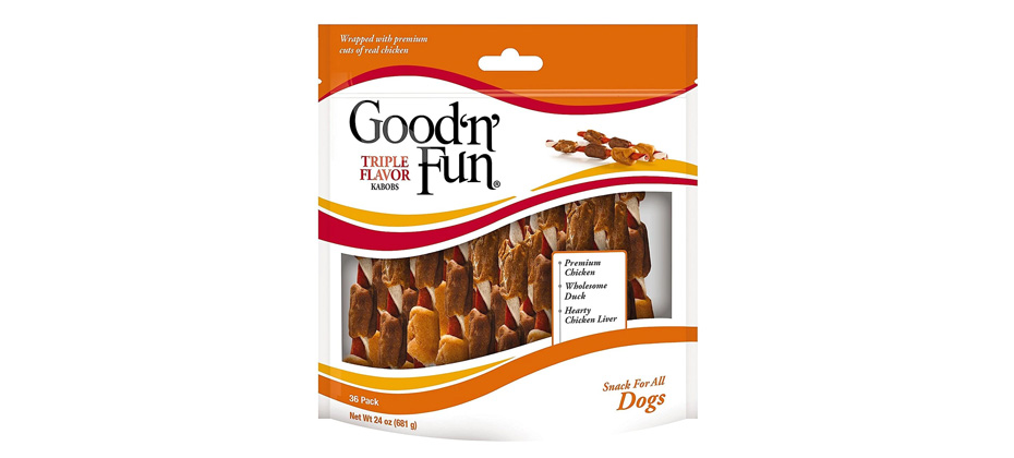 Good'N'Fun Triple Flavored Rawhide Kabobs For Dogs