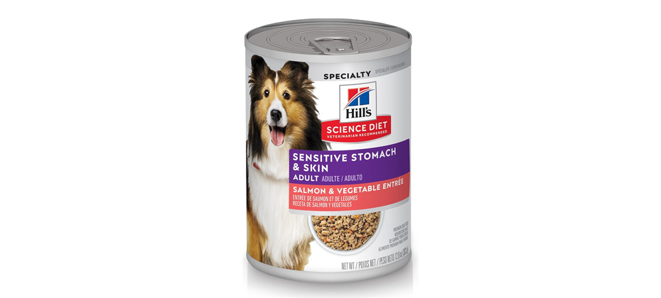Best For Sensitive Stomach: Hill's Science Diet Adult Sensitive Stomach & Skin Grain-Free Salmon & Vegetable Entree