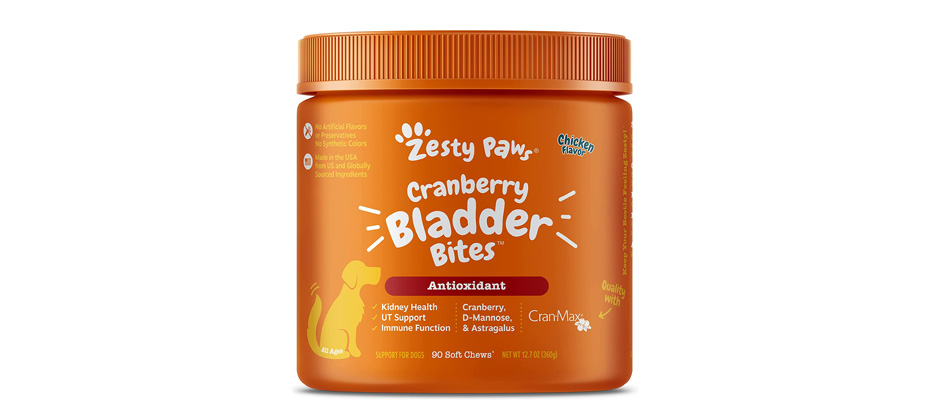 Zesty Paws Cranberry Bladder Bites Urinary Supplement For Dogs