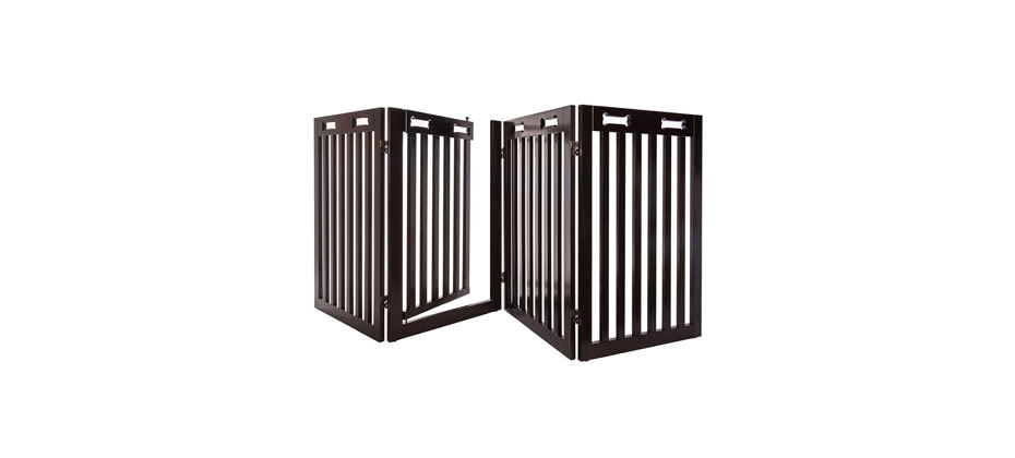 Arf Pets Free-Standing Walk-Through Wood Dog Gate