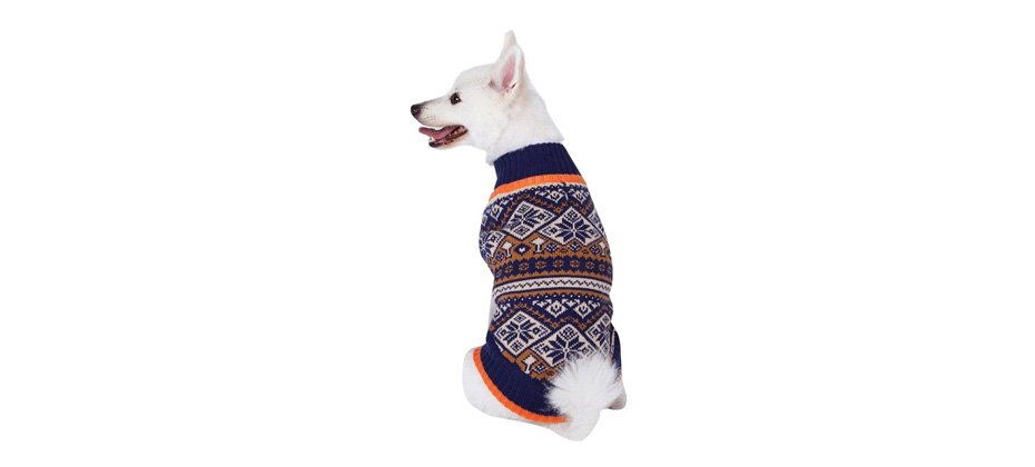 Blueberry Navy Blue Snowflakes Dog Sweater