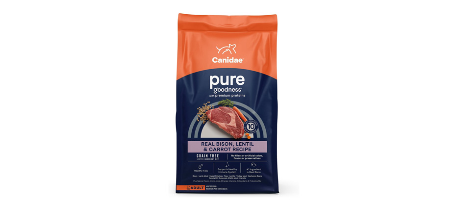 CANIDAE Grain-Free PURE Limited Ingredient Bison, Lentil & Carrot