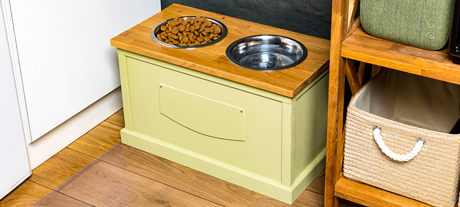 Handmade dog dining table