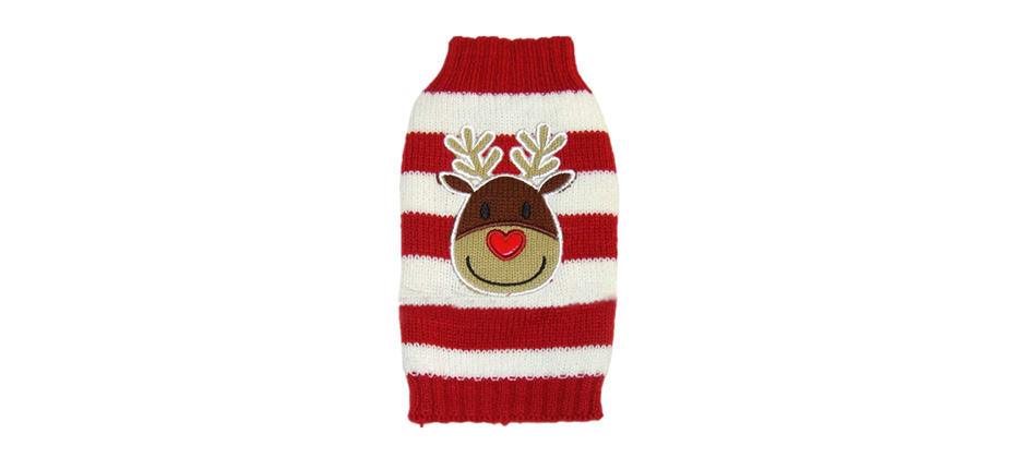 Moorfowl Reindeer Knitted Dog Christmas Sweater