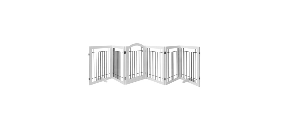 PAWLAND 144-Inch Extra Wide Freestanding Wire Pet Gate