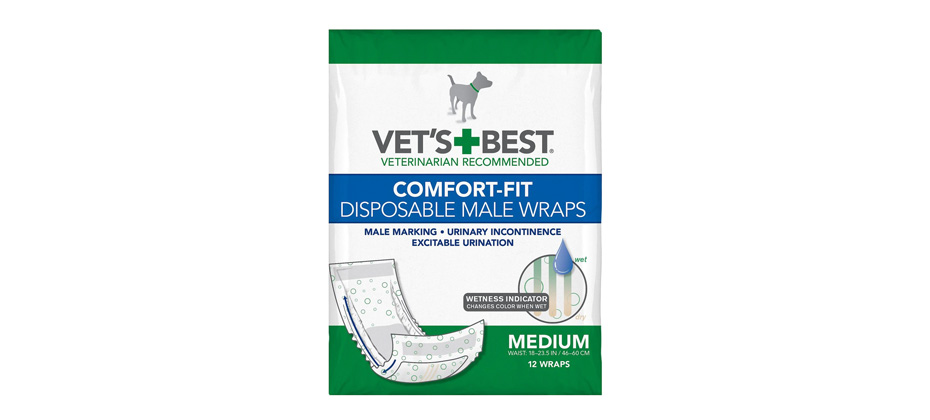 Vet's Best Comfort-Fit Disposable Male Dog Wraps