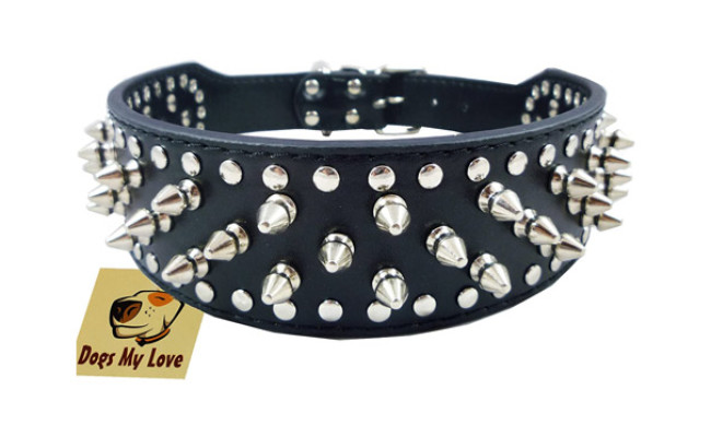 DML Black Faux Spiked Dog Collar